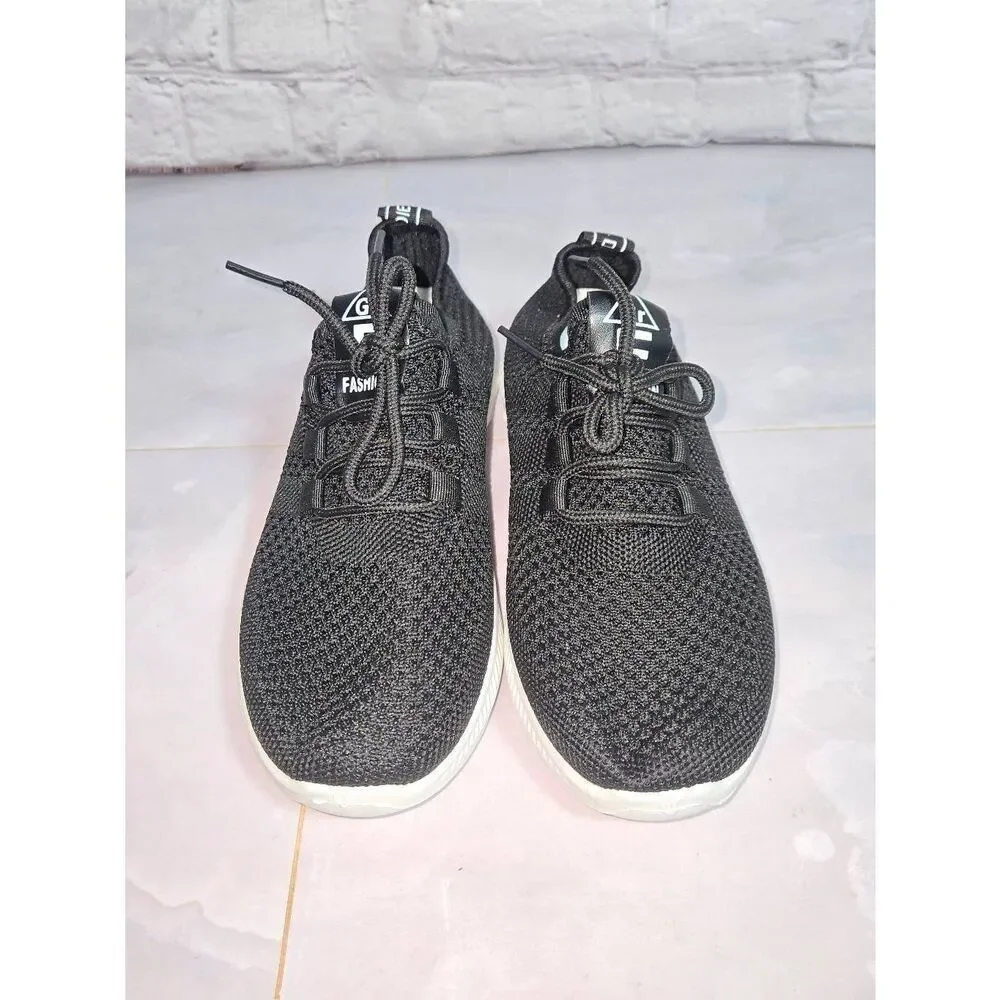 SeoTSexo Women's Size 5.5 US Black/White Mesh Lightweight Slip On Sneaker